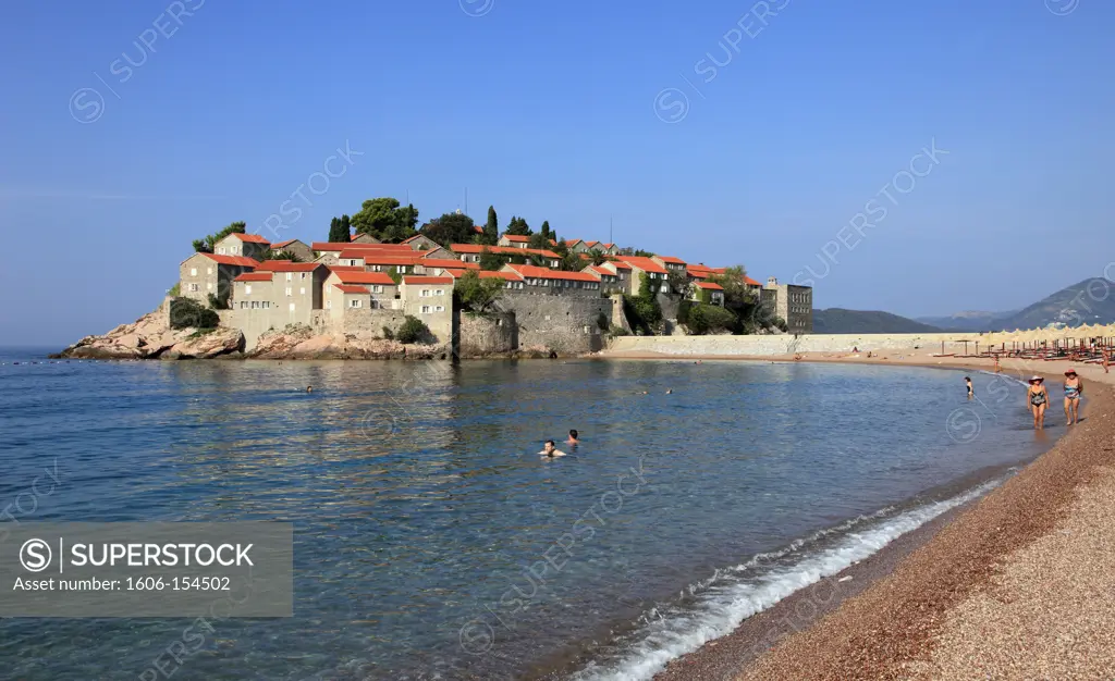 Montenegro, Sveti Stefan, Aman Resort, beach, people,