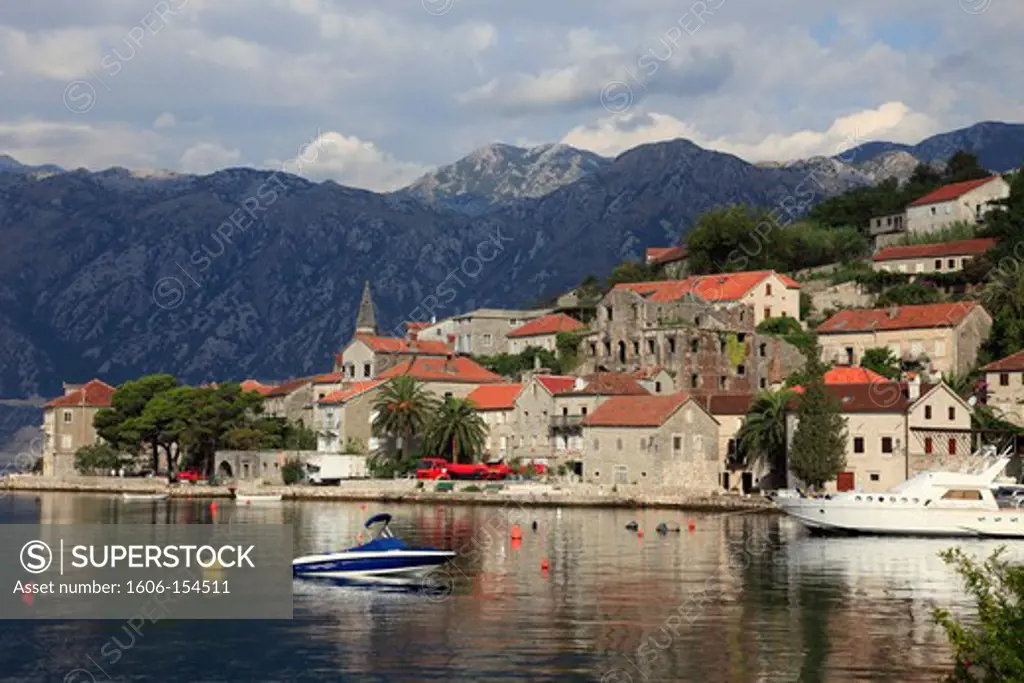 Montenegro, Bay of Kotor, Perast, general view,