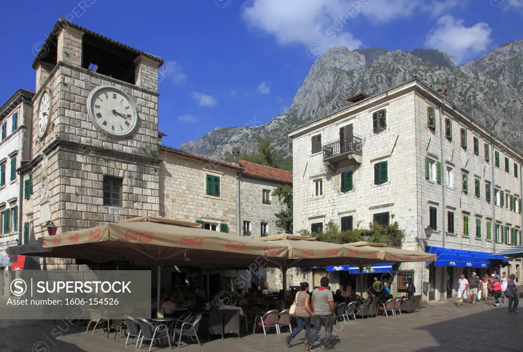 Montenegro, Kotor, Square of Arms, Clock Tower,