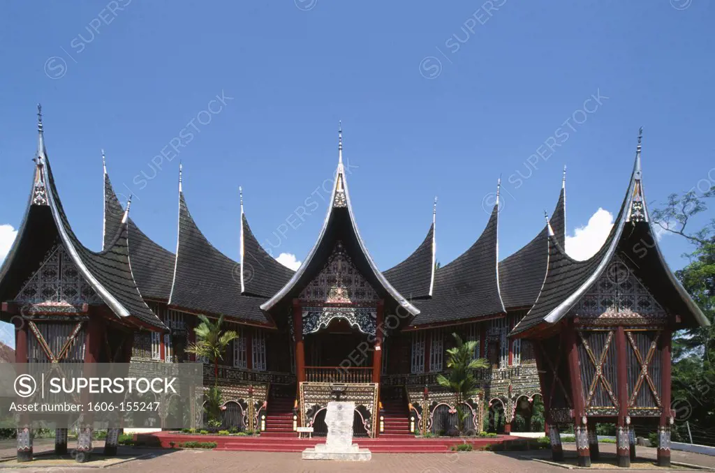 Indonesia, Sumatra, Batusangkar, Minangkabau house,