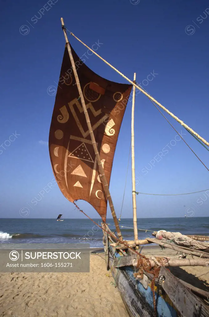 Sri Lanka, Negombo, beach, sailboat,
