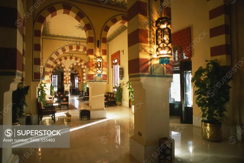 Egypt, Aswan, Old Cataract Hotel, lobby,