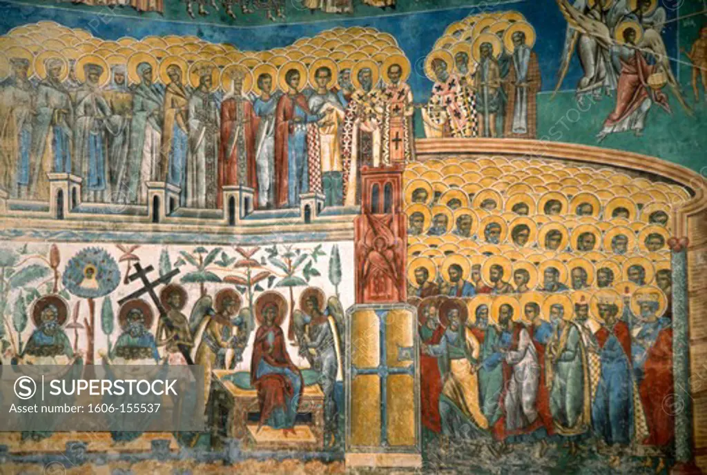 Romania, Bucovina, Voronet Monastery, fresco,