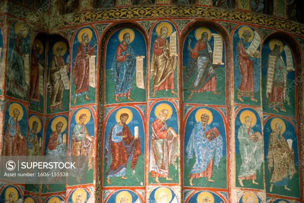 Romania, Bucovina, Voronet Monastery, fresco,