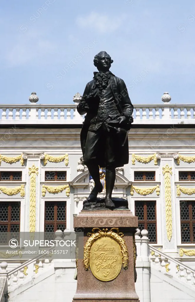 Germany, Saxony, Leipzig, Johann Wolfgang Goethe statue,