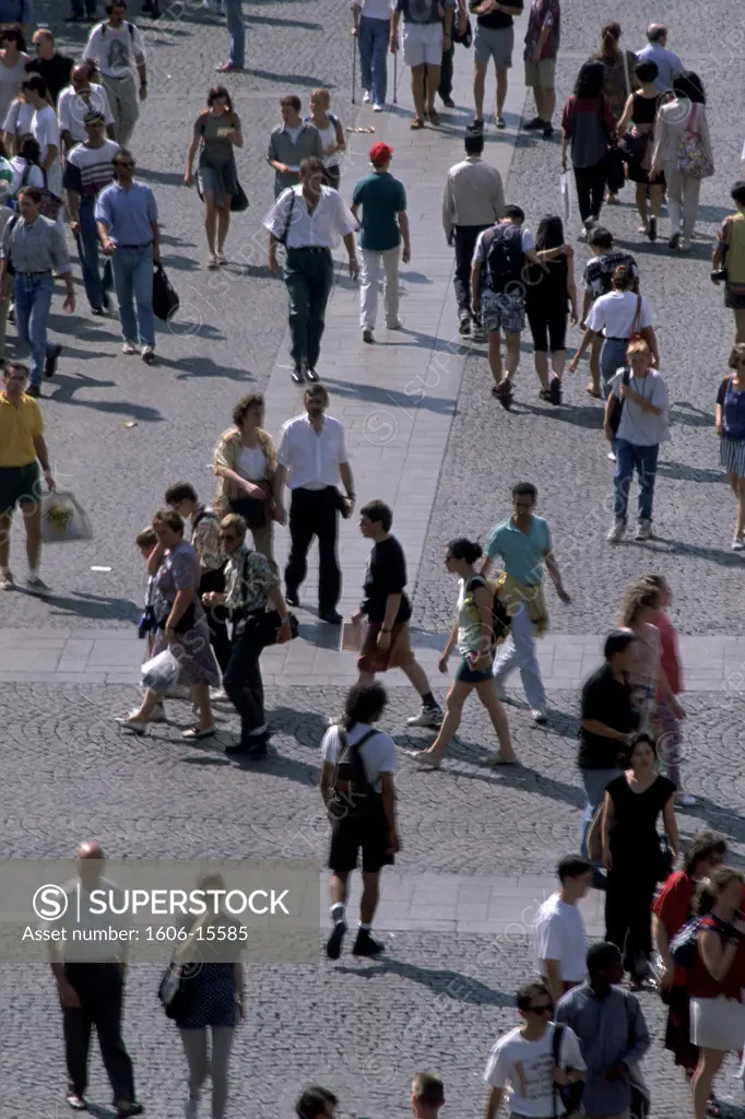 France,Paris, crowd in street