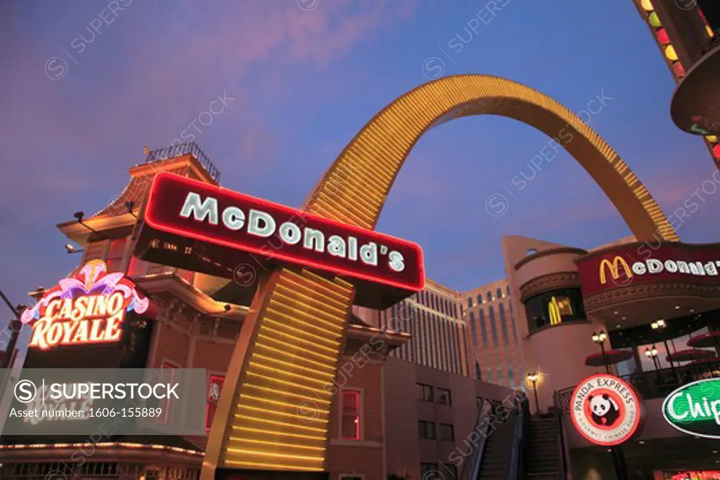 USA, Nevada, Las Vegas, The Strip, McDonald's arch, Casino Royale,