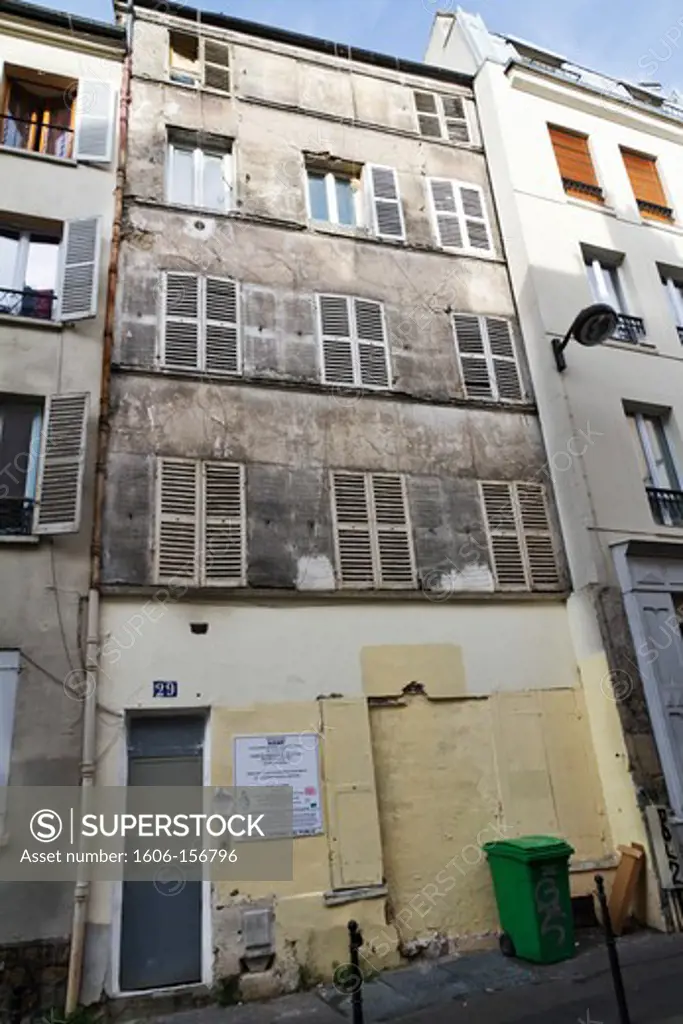France, Paris, Walled up building