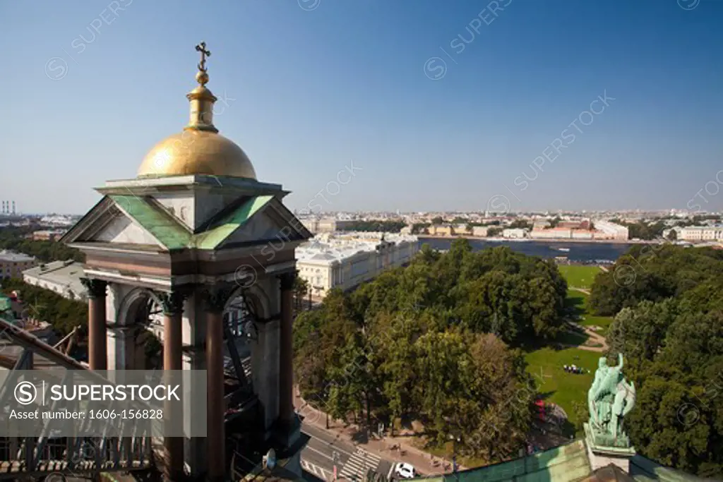 Rusia , San Petersburg City , San Isaac«s Cathedral , view from the colonnade, Neva River