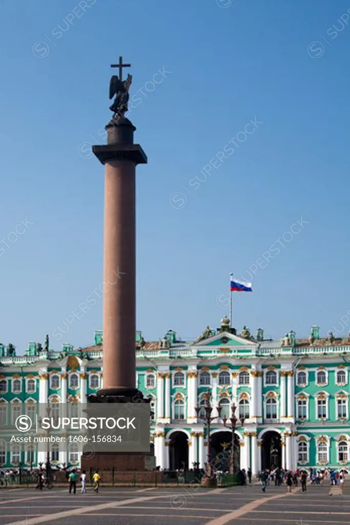 Rusia , San Petersburg City, Dvortsovaya Square , Alexander Column and the Winter Palace Bldg.