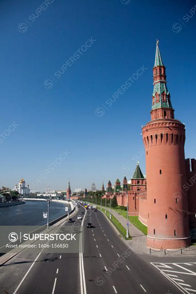 Rusia , Moscow City, The Kremlin, South Walls and Moscow river
