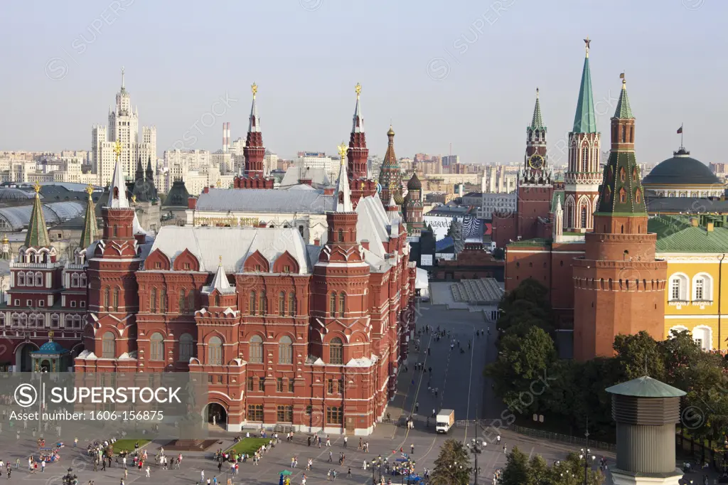Rusia , Moscow City, The Kremlin, San Basil«s Church and History Museum Skyline