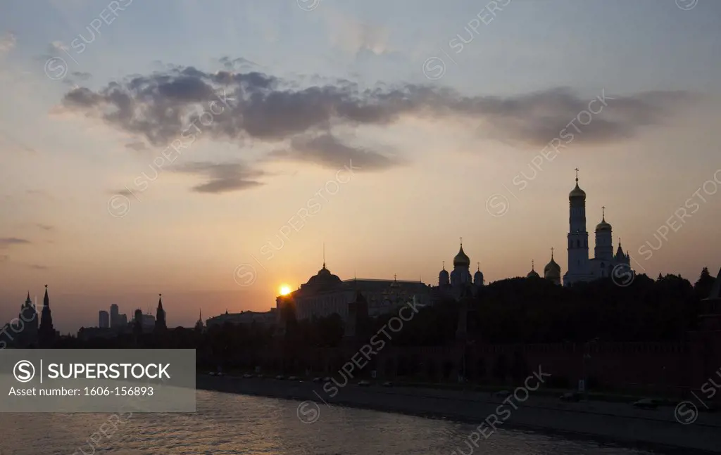 Rusia , Moscow City, Sunset at the Kremlin