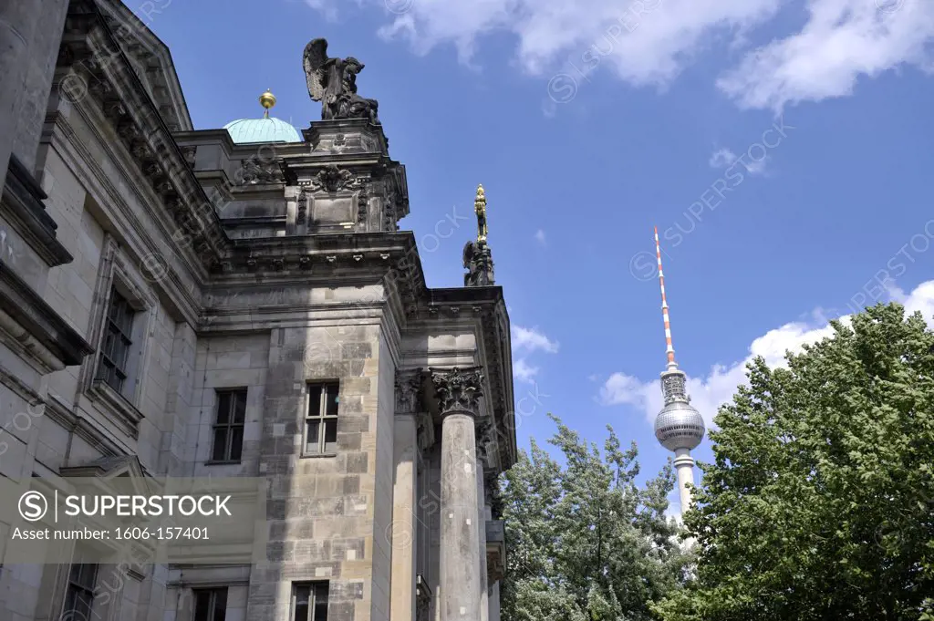 Europe, Germany, Berlin, Berlin Cathedral and TV tower