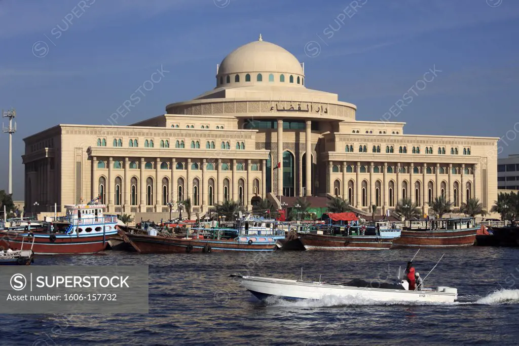 United Arab Emirates, Sharjah, Customs Building, harbour, boats,