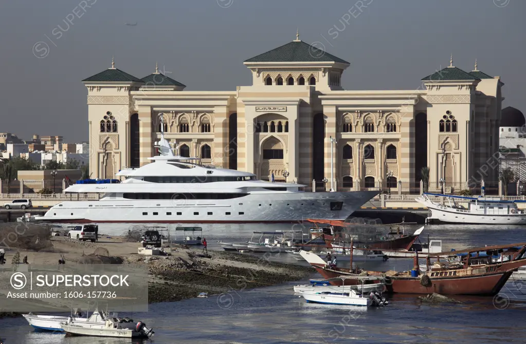United Arab Emirates, Sharjah, Creek, government buildings, boats,