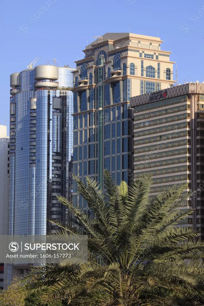United Arab Emirates, Abu Dhabi, Corniche Road, modern architecture,