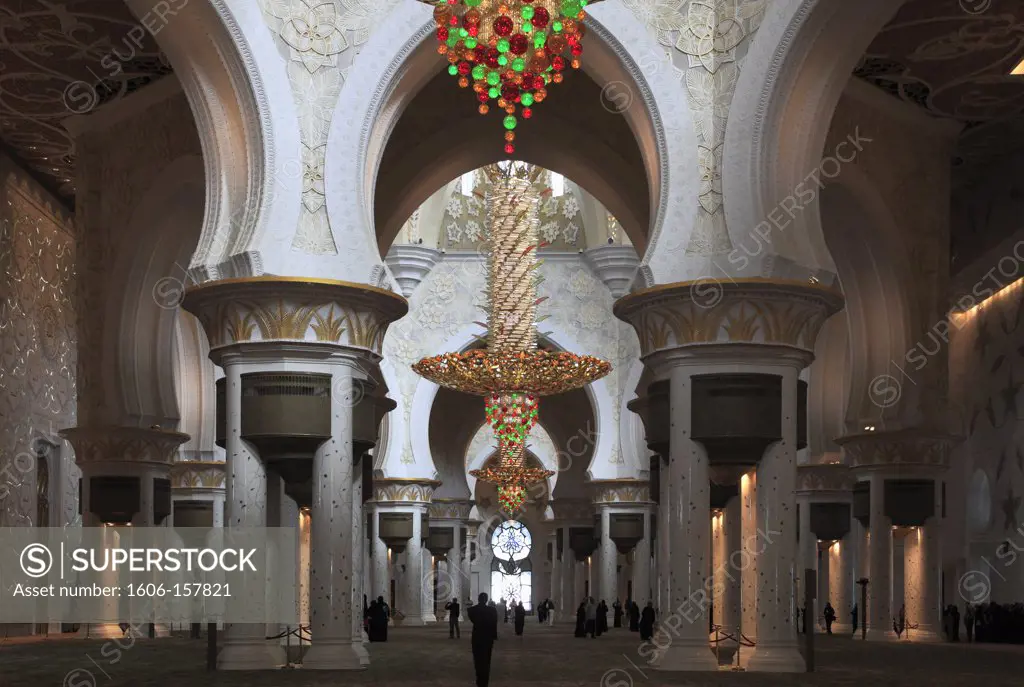 United Arab Emirates, Abu Dhabi, Sheikh Zayed bin Sultan al-Nahyan Mosque, interior,