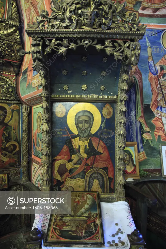 Bulgaria, Veliko Tarnovo, Preobrazhenski Monastery, church, interior, icons,