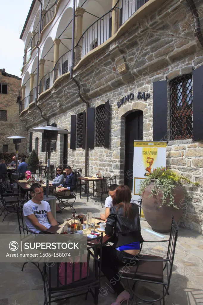 Bulgaria, Veliko Tarnovo, street cafe, people, architecture,
