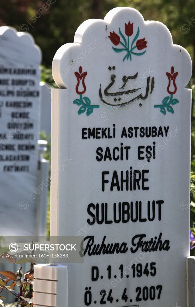 Turkey, Konya, muslim cemetery, tombstone,