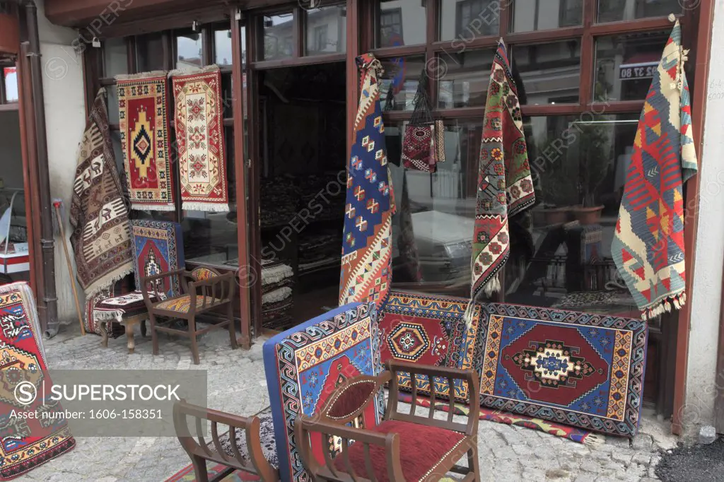 Turkey, Ankara, Ulus, carpet shop,