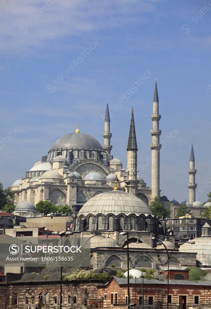 Turkey; Istanbul; Suleymaniye, Rustem Pasa Mosques;
