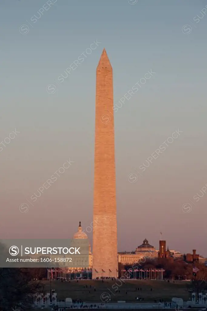 USA- March 2010-Washington City-Washington Monument and the Capitol