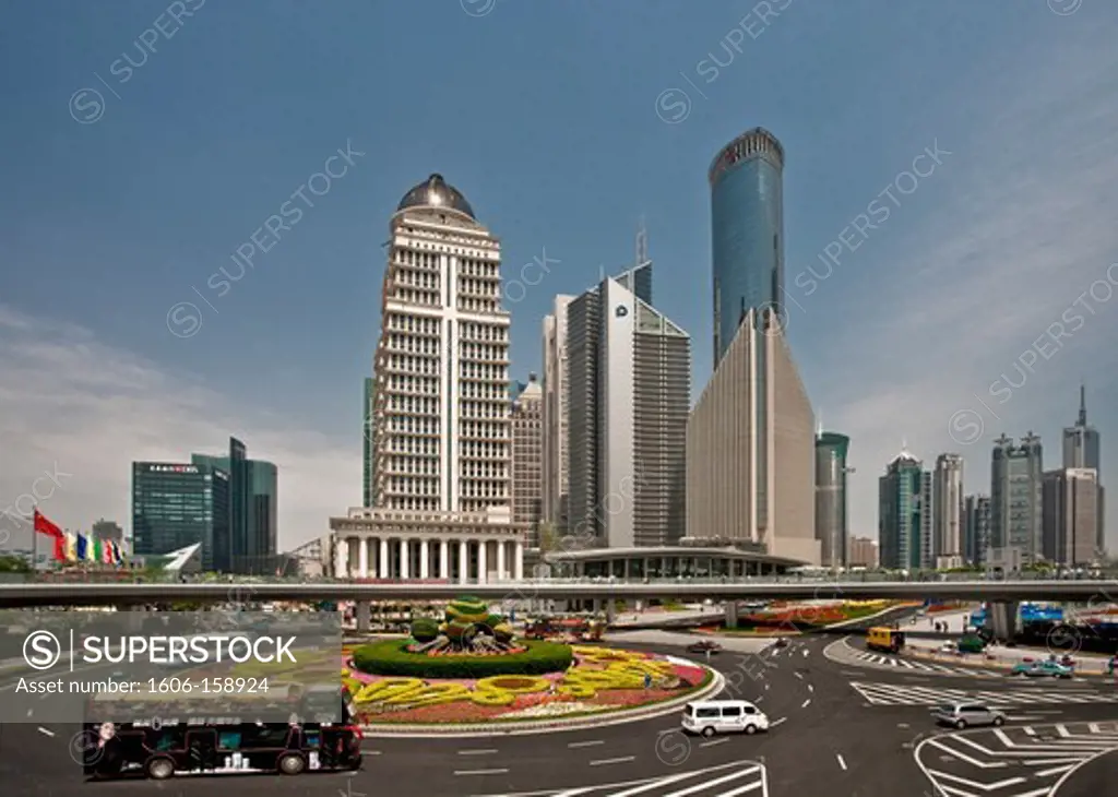 China-Shanghai City-Pudong District- The Circle-Tourist Bus