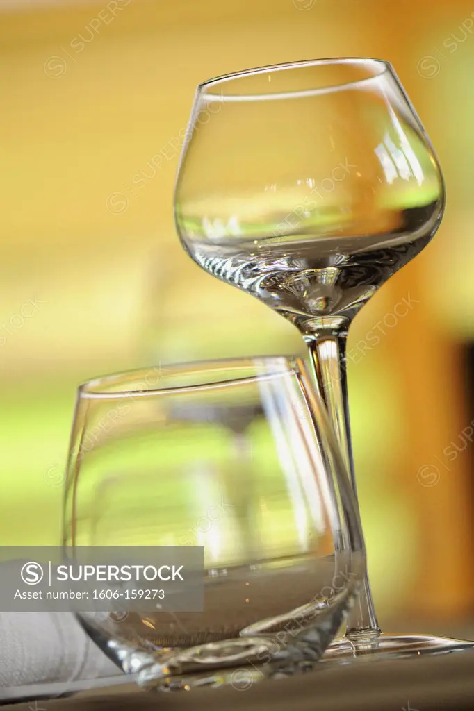 Glasses on a table