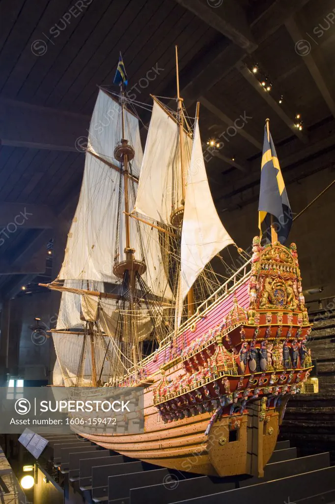 Sweden-June 2009 Stockholm City Vasa Museum Vasa Ship Model