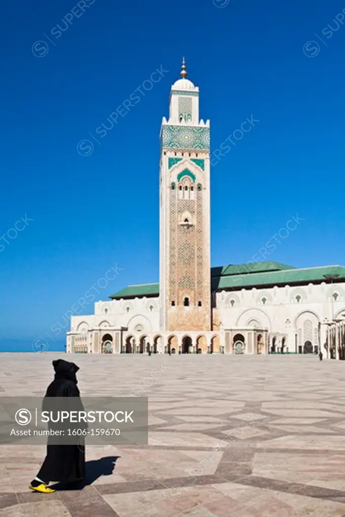 Morocco-Casablanca City-Hassan II Mosque-Tallest Minaret in the world (210 m.)