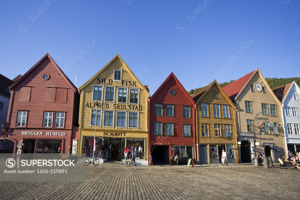 Norway-June 2009 Bergen City Briggen District Hanseatic Houses (W.H.)