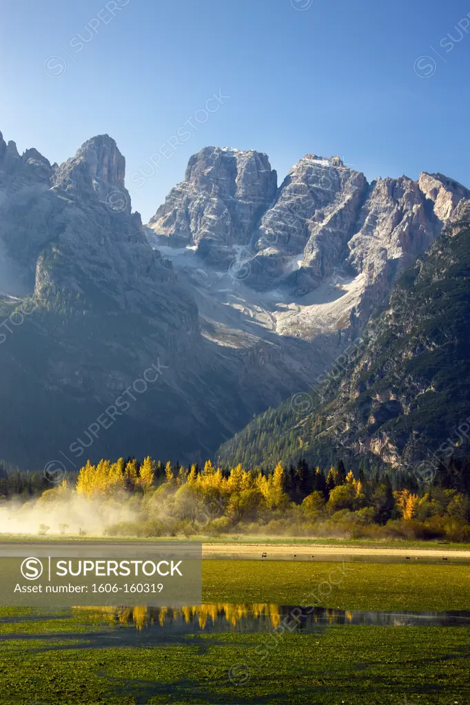 Italia , October 2009 Dolomite Alps Landro Lake Cristallo Grup Mountains