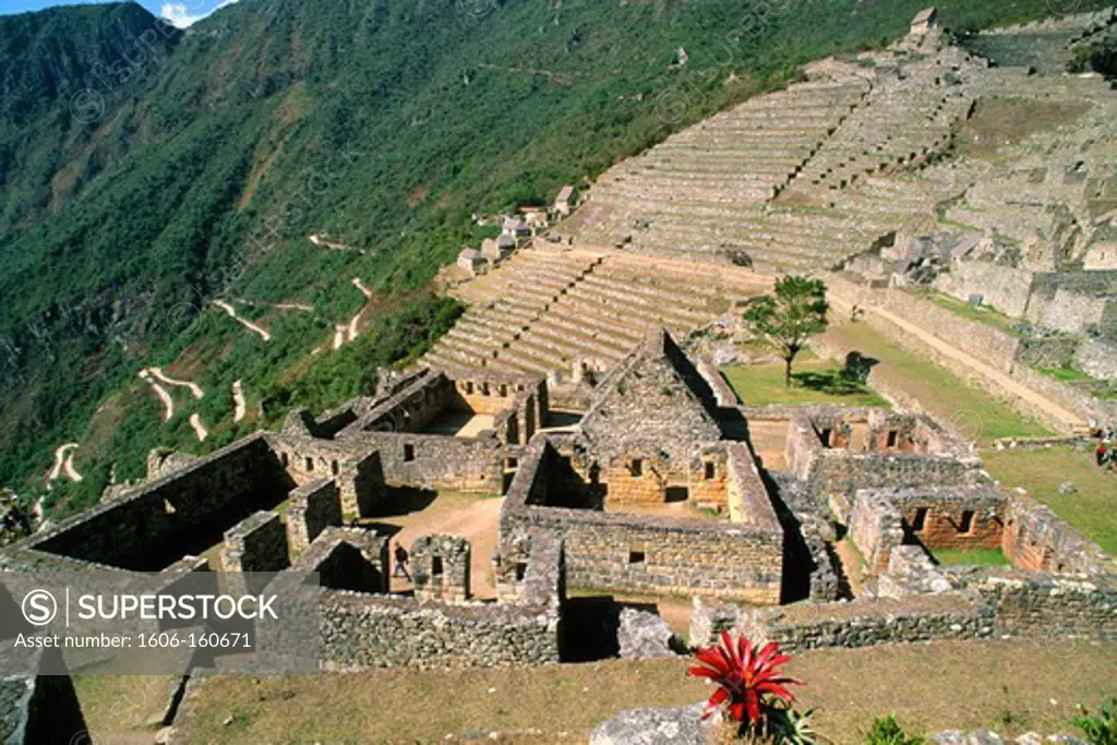 Peru, Machu Picchu, Inca ruins, mountain landscape,