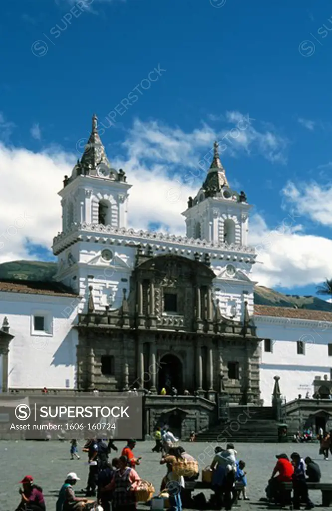 Ecuador, Quito, Plaza & Iglesia de San Francisco Church,
