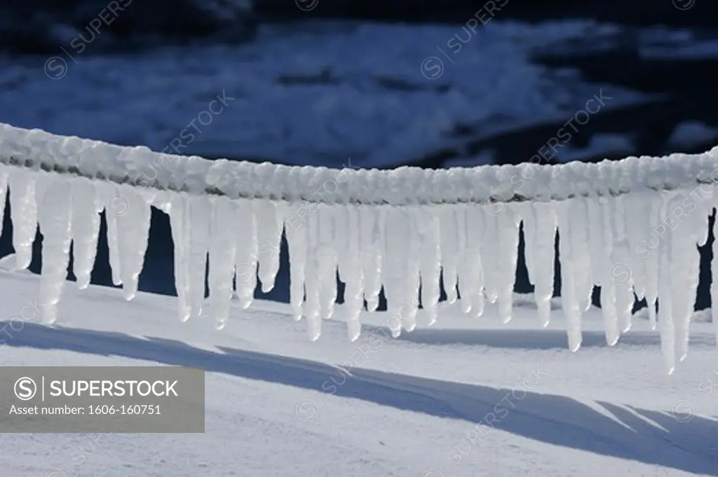 Iceland, icy stalactites