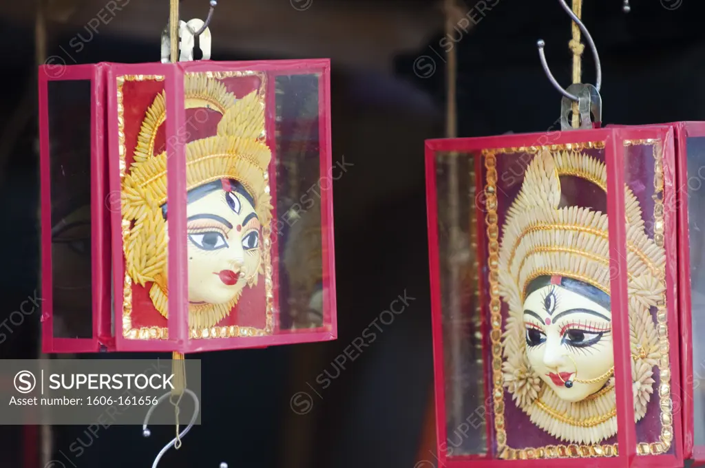 Representing the goddess Kali for sale;District near Kali temple;Calcutta;India