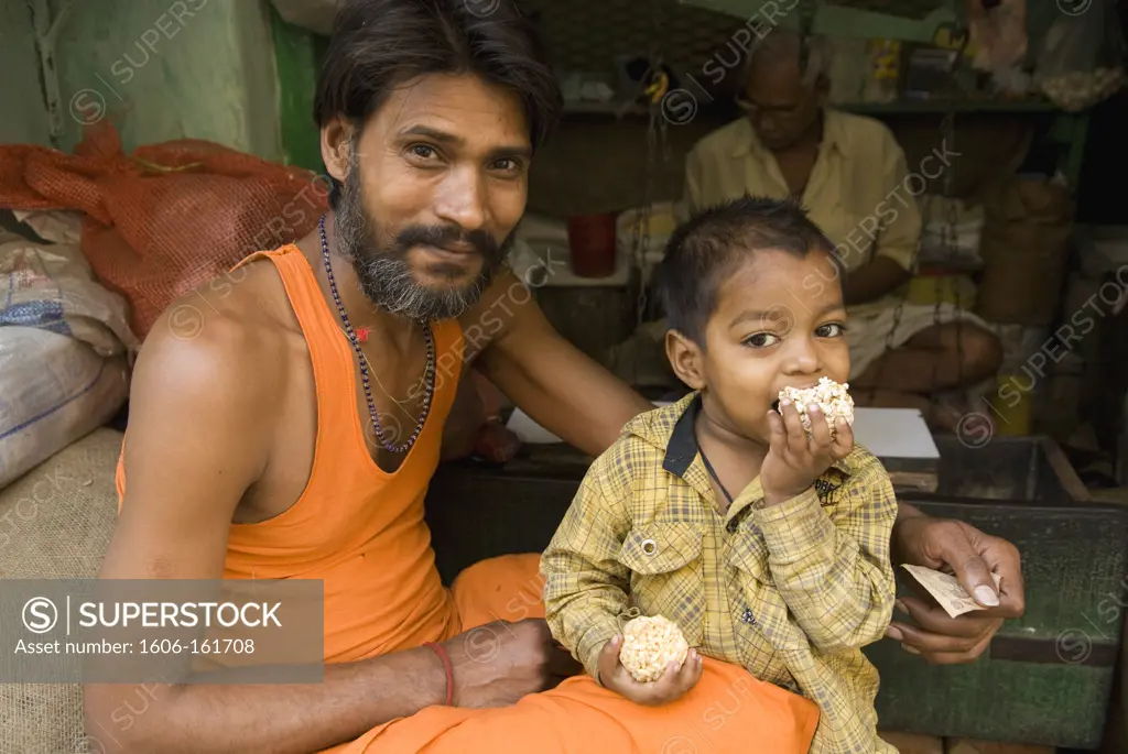 Father and son;Popular district;Calcutta;India