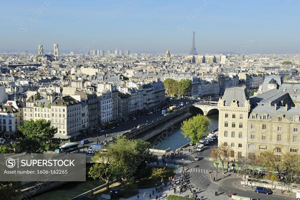 France, Ile-de-France, Capital, Paris, 5th, City center, plunging View(Sight) (seen since Notre-Dame)