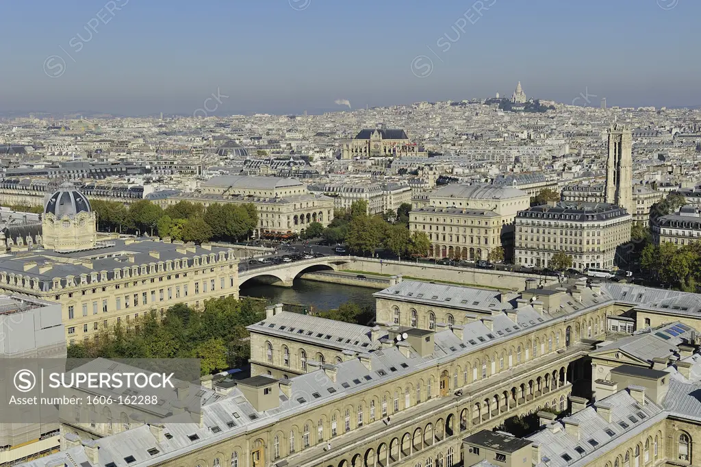 France, Ile-de-France, Capital, Paris, 4th, City center, plunging View(Sight) (seen since Notre-Dame)