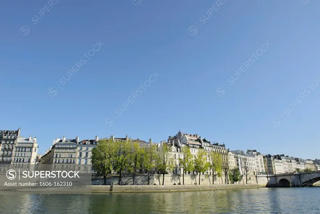France, Ile-de-France, Capital, Paris, 4th, City center, Island Saint Louis, Bank of the Seine
