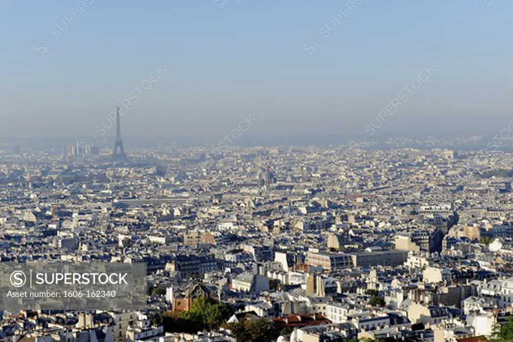France, Ile-de-France, Capital, Paris, 18th, plunging View(Sight) (seen from Sacré-Coeur)