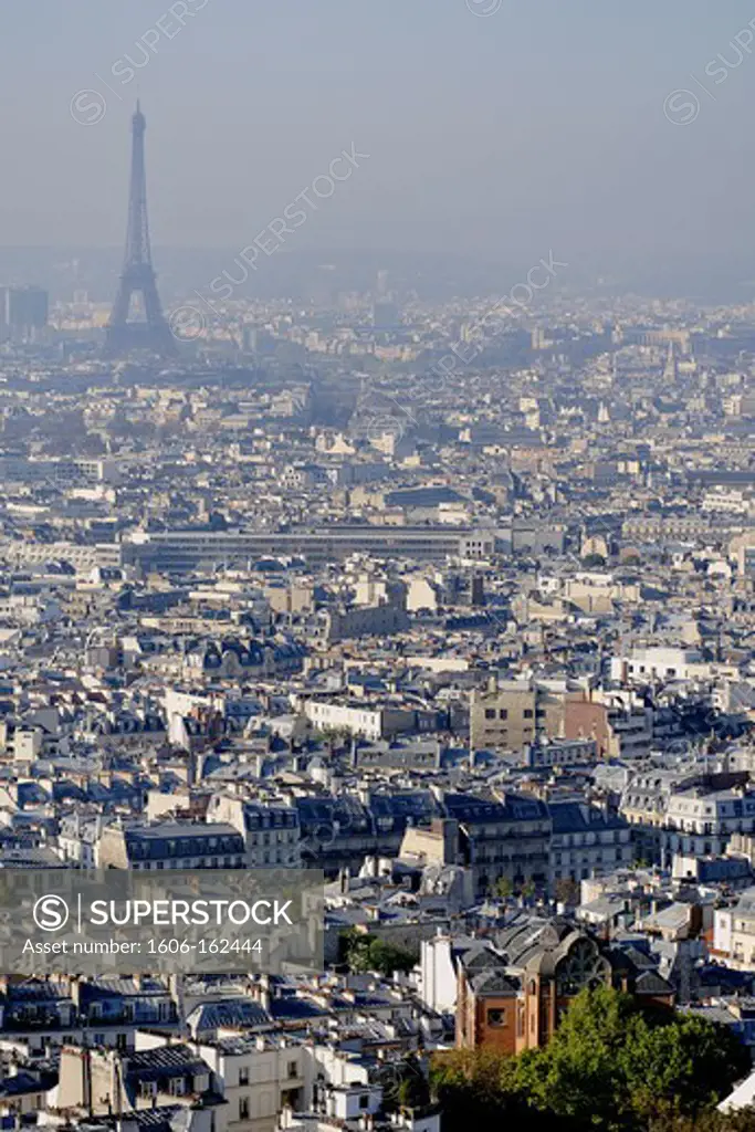France, Ile-de-France, Capital, Paris, 18th, plunging View(Sight) (seen from Sacré-Coeur)
