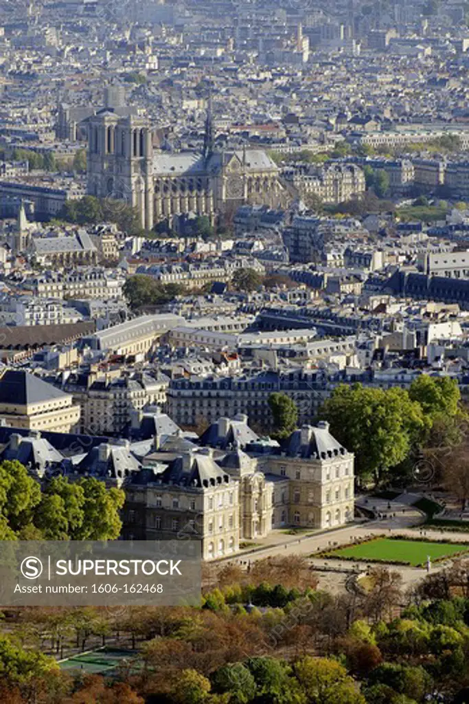 France, Ile-de-France, Capital, Paris, 6th, City center, plunging View(Sight), The Senate, Garden of the Luxembourg