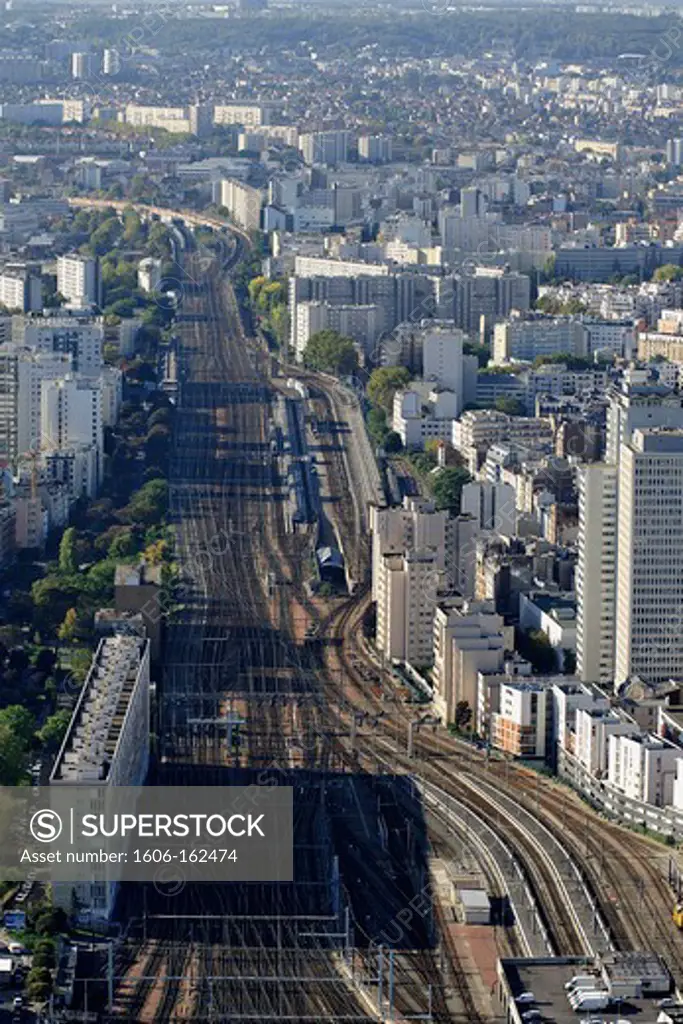 France, Ile-de-France, Capital, Paris, 15th, City center, plunging View(Sight), Station Montparnasse
