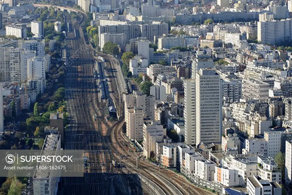 France, Ile-de-France, Capital, Paris, 15th, City center, plunging View(Sight), Station Montparnasse