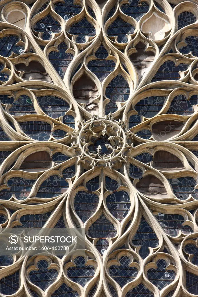 St Stephen's Cathedral. Last judgment window . Sens. France. (Sens, Yonne, France)