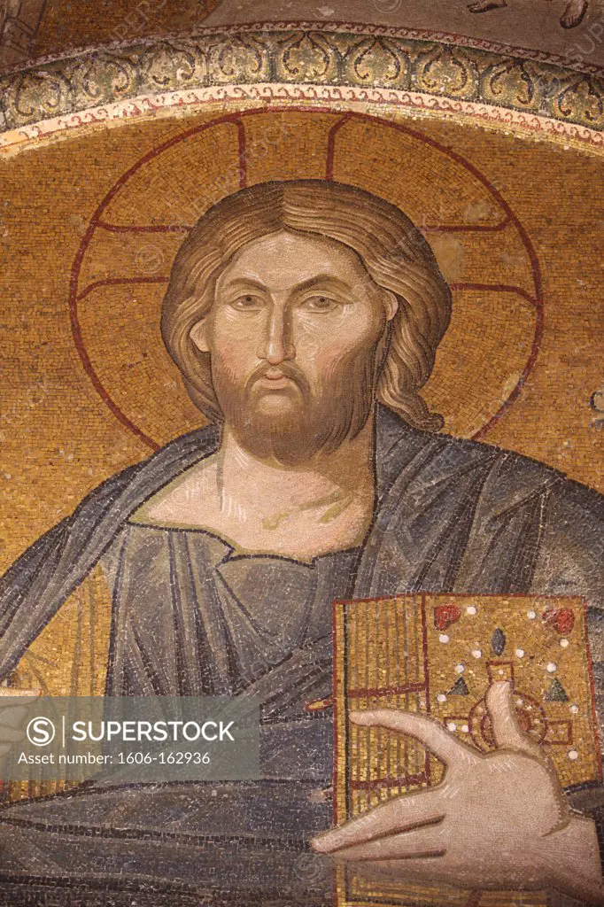 Chora church museum : Jesus Pantocrator mosaic . Istanbul. Turkey. (Istanbul, Marmara, Turquie)