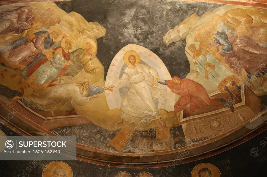 Chora church museum : Resurrection fresco . Istanbul. Turkey. (Istanbul, Marmara, Turquie)